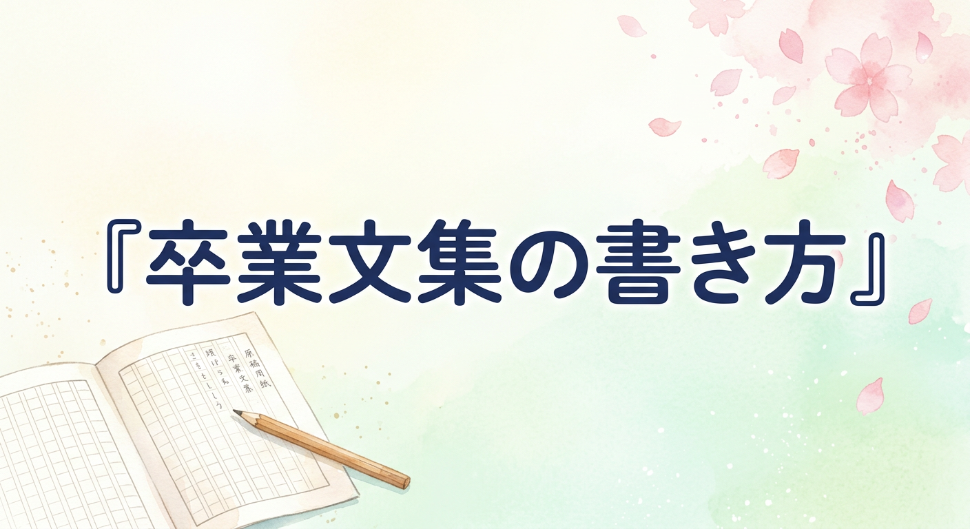 卒業文集の書き方｜構成テンプレ・書き出し例・NG表現まで網羅