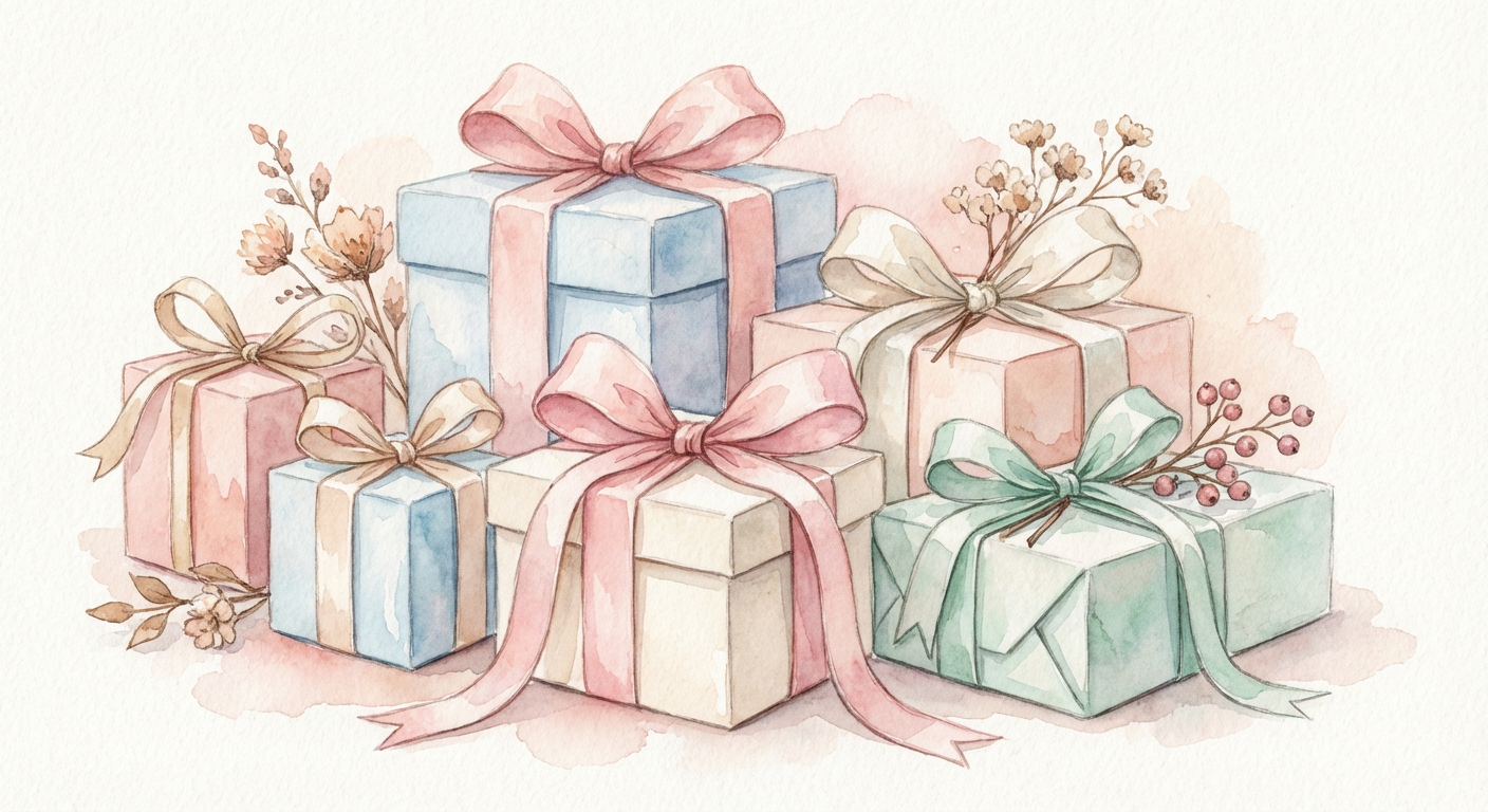 プレゼントボックスとリボンのイメージ