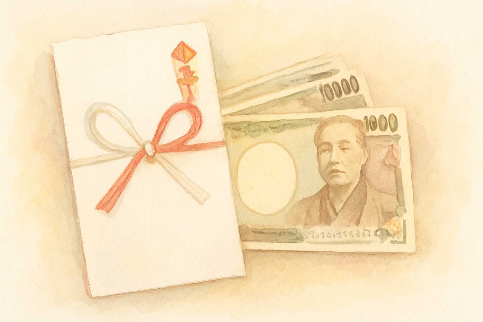 のし袋とお祝い金のイメージ
