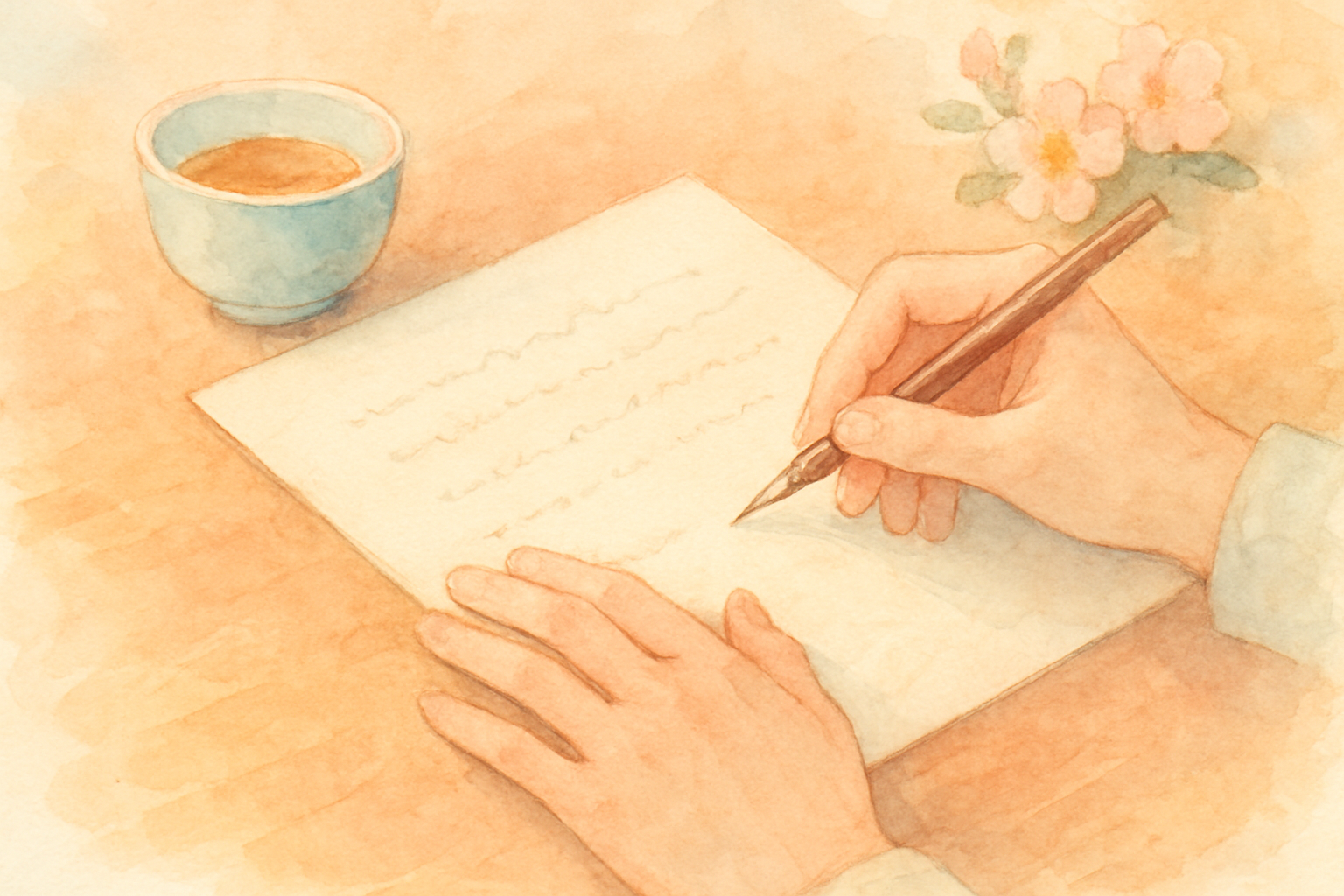 手紙を書いている手元のイメージ