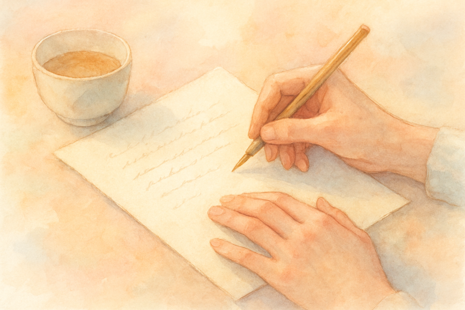 手紙を書いている手元のイメージ