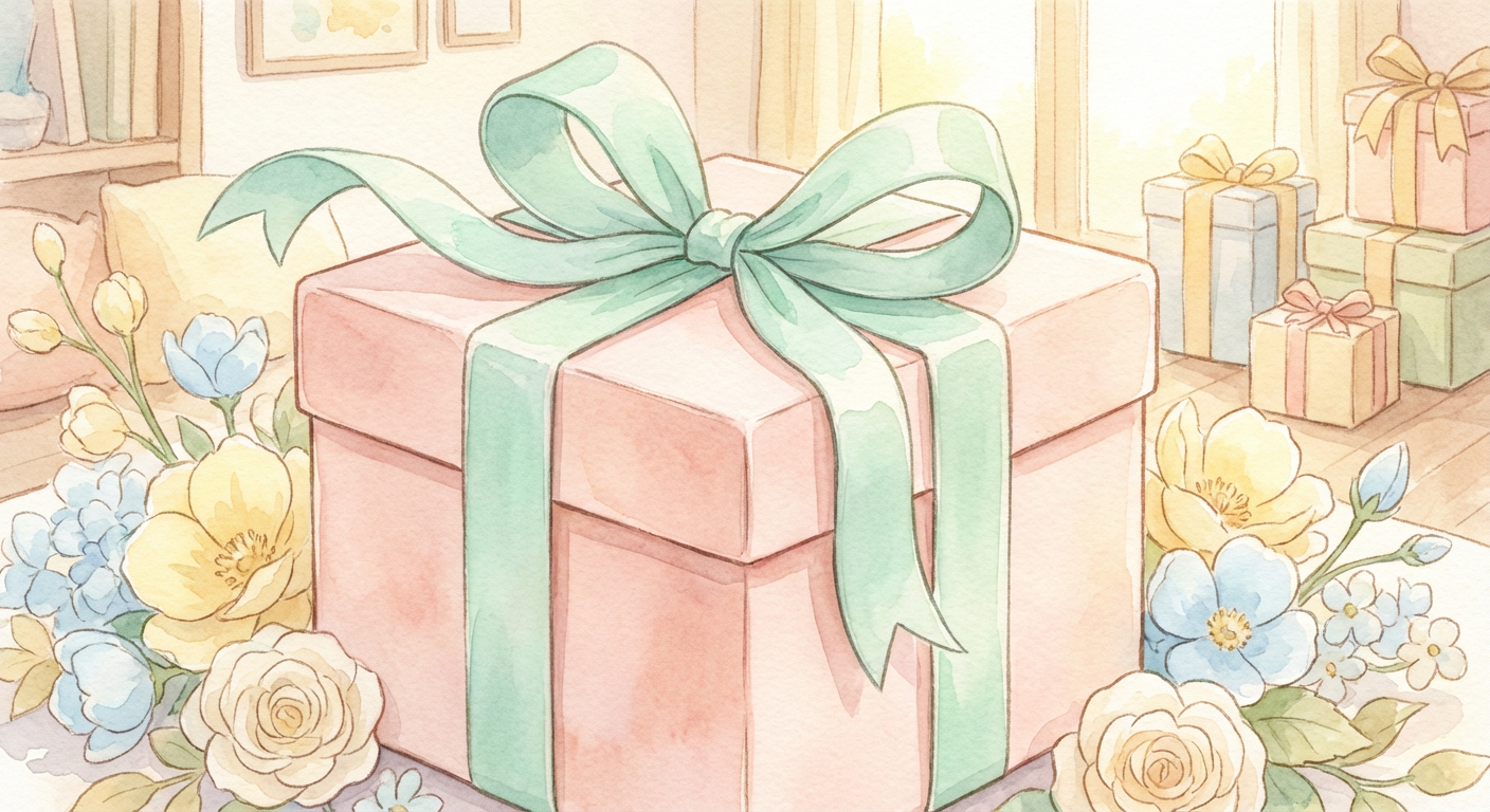 プレゼントボックスとリボンのイメージ