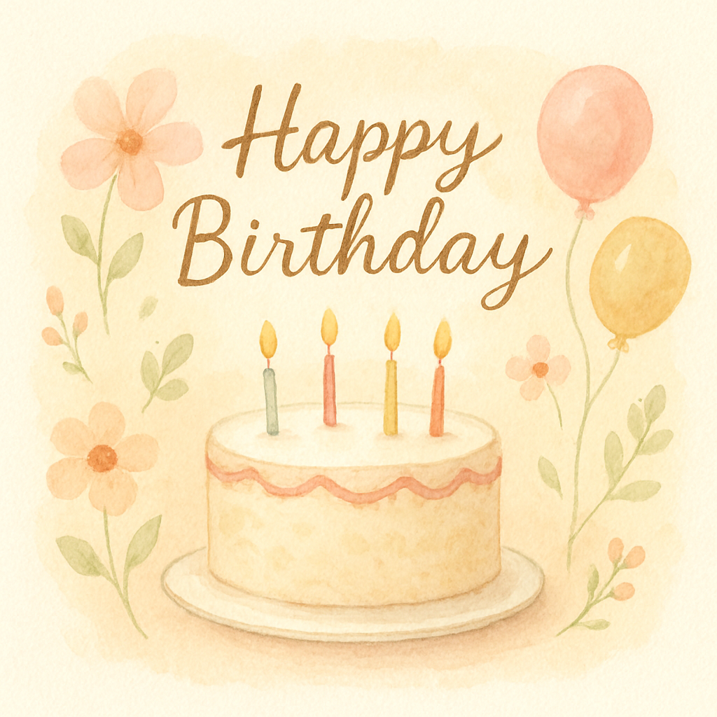 手書きのバースデーカードのイメージイラスト