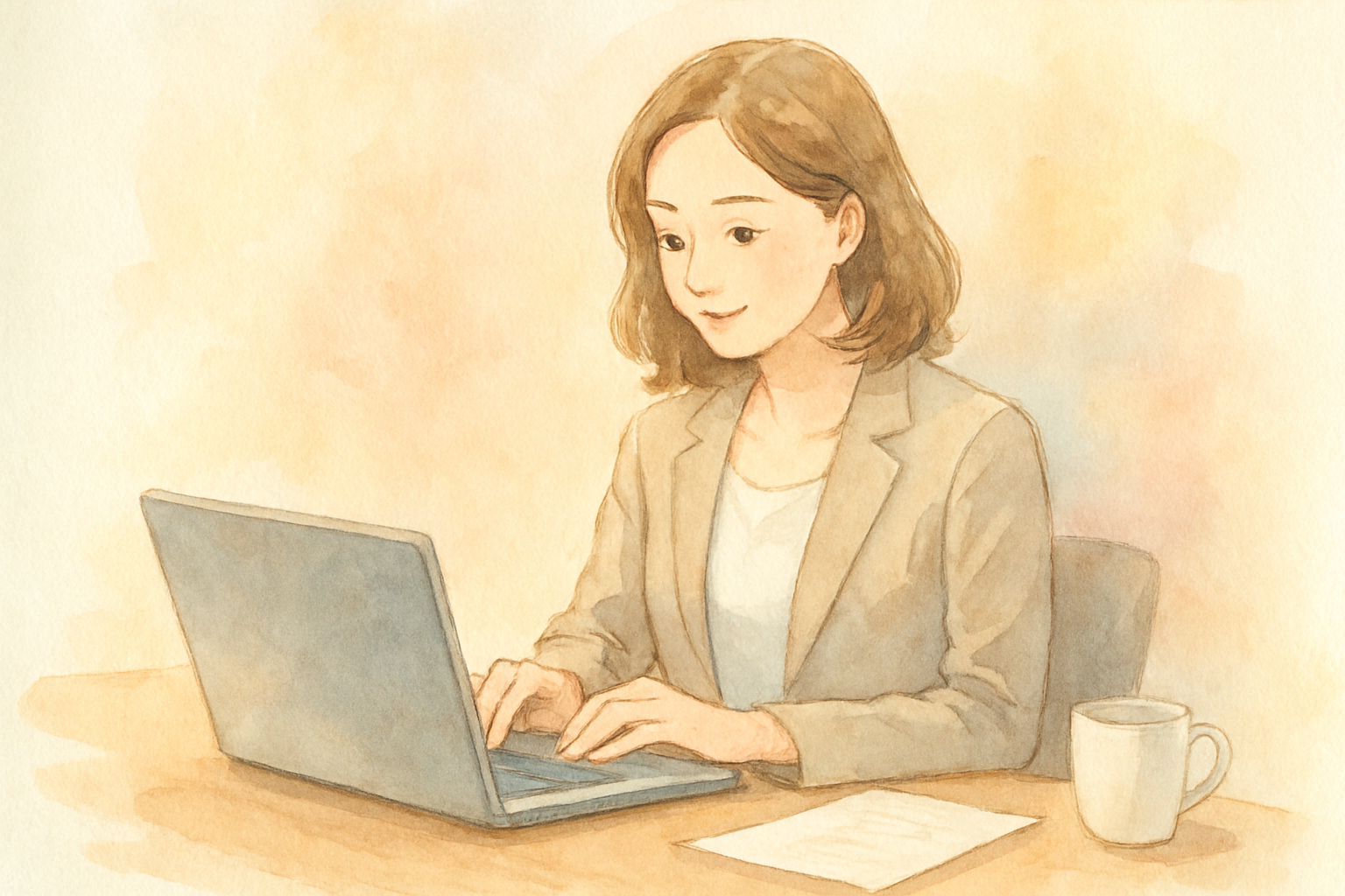 ビジネスメールを書いている人のイメージ