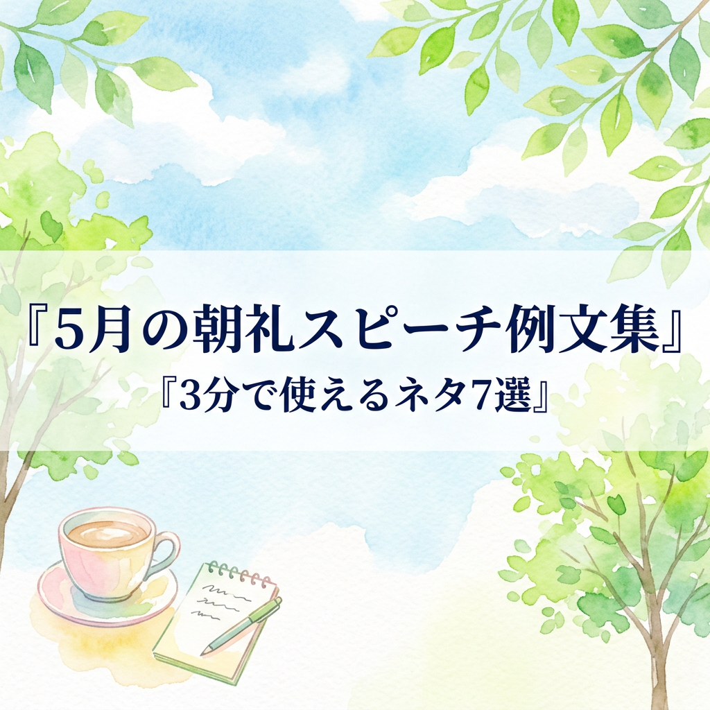 5月の朝礼スピーチ例文集｜3分で使えるネタ7選と構成のコツ