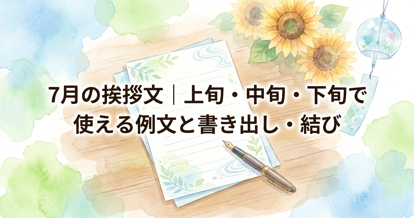 7月の挨拶文｜上旬・中旬・下旬で使える例文と書き出し・結び