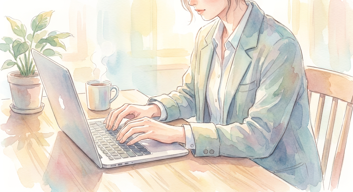パソコンでメールを書くビジネスパーソンのイメージ