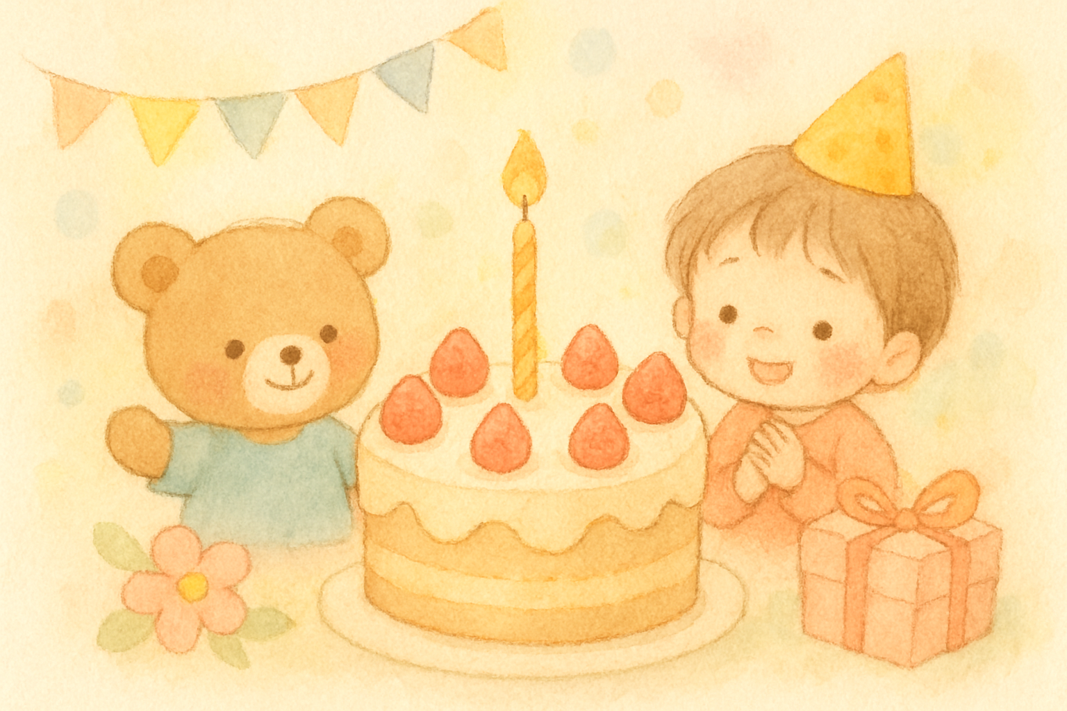保育園の手作り誕生日カードのイメージ